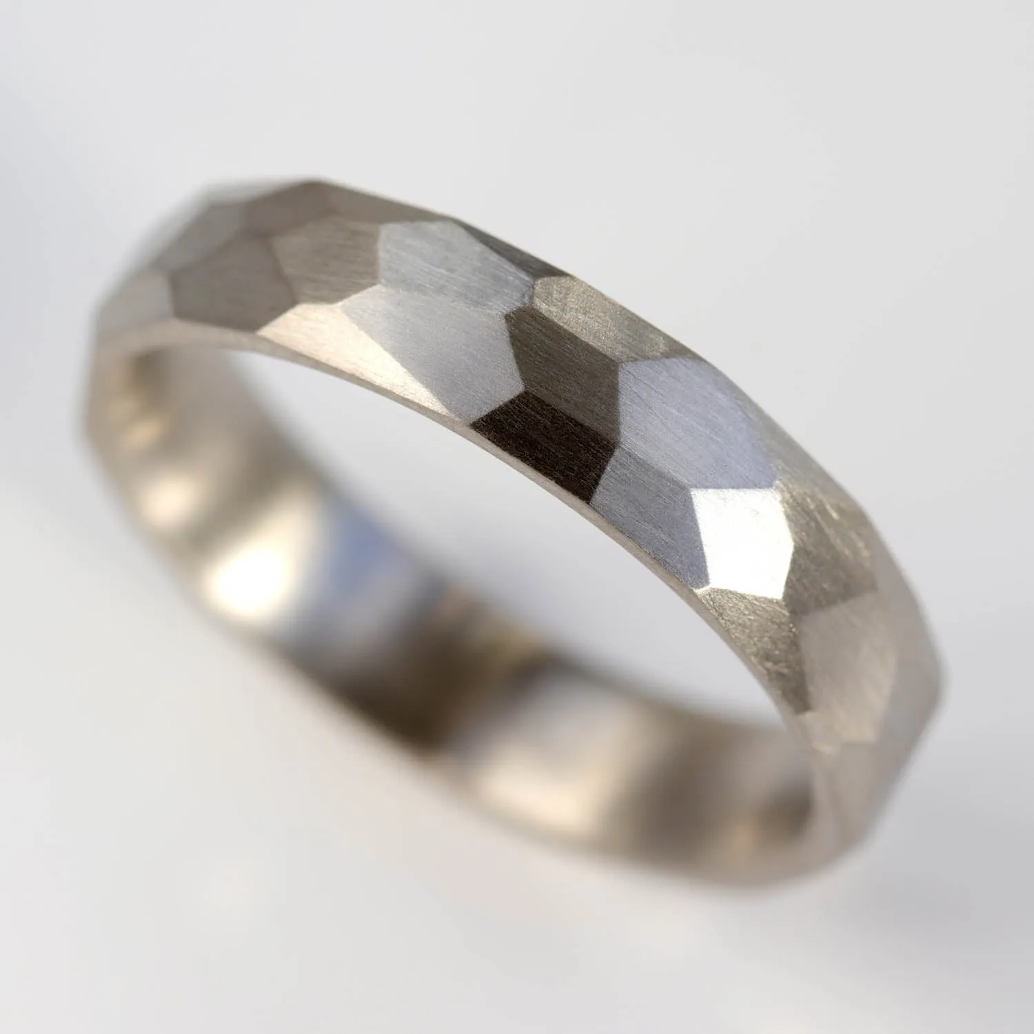 Faceted Wedding Band 