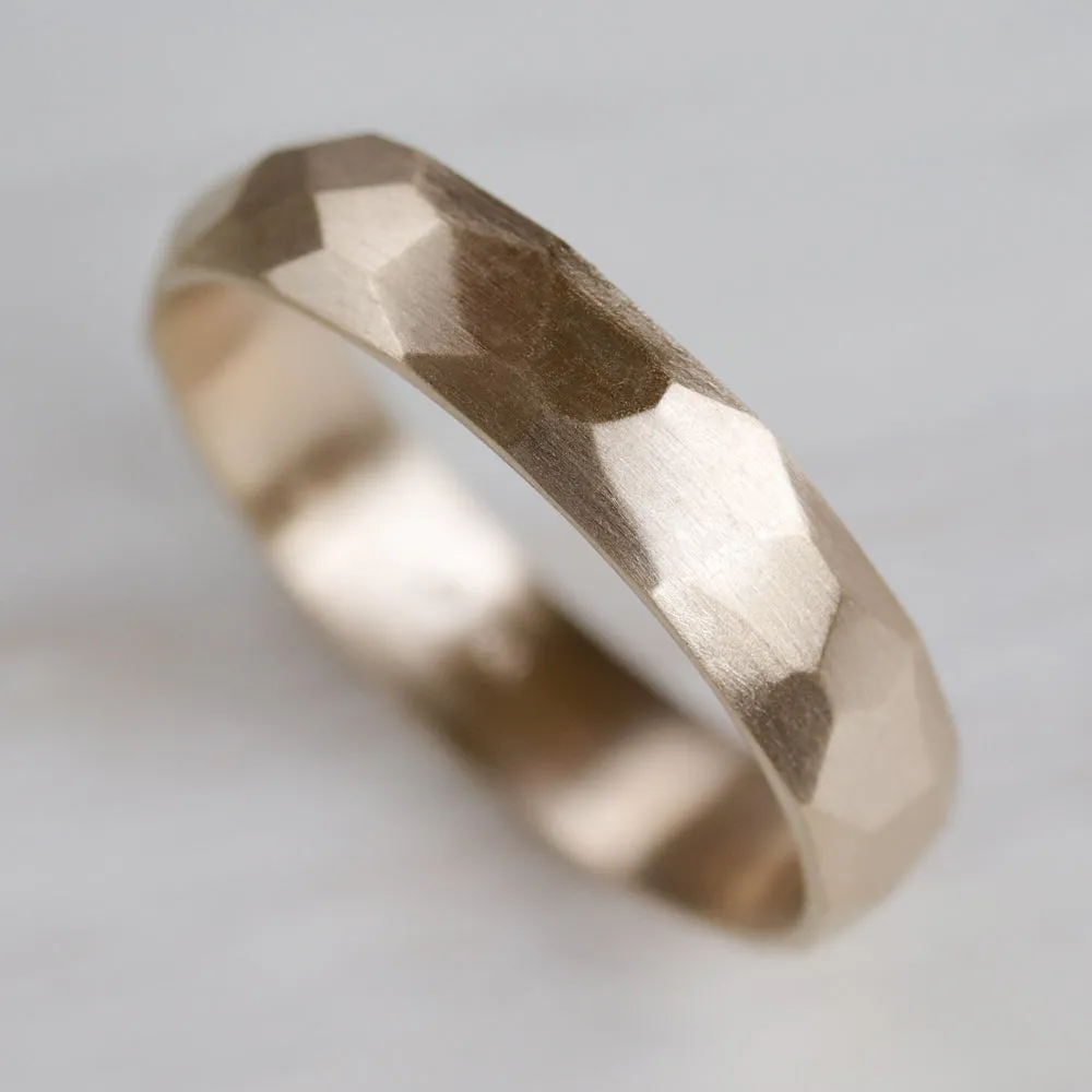 Faceted Wedding Band 