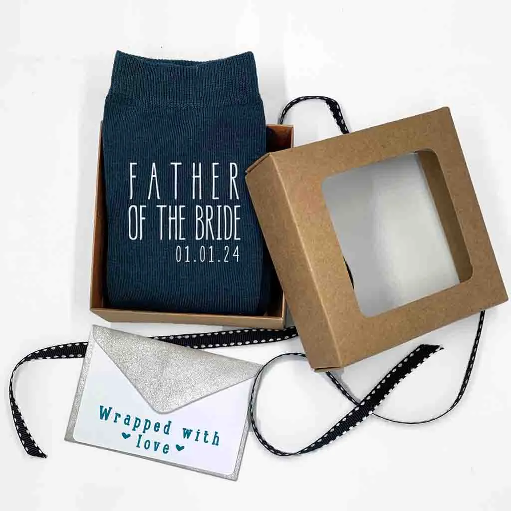 Father of the Bride Boho Wedding Sock Gift Bundle