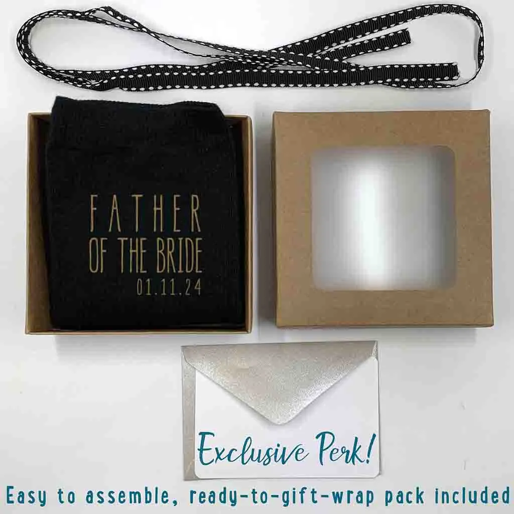 Father of the Bride Boho Wedding Sock Gift Bundle