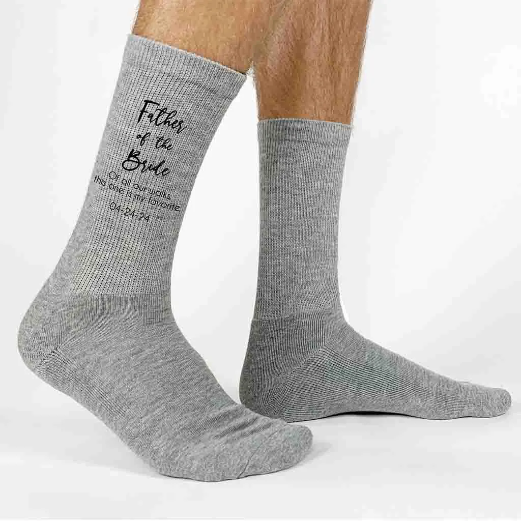 Father of the Bride Wedding Socks Personalized