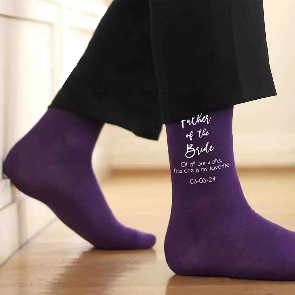 Father of the Bride Wedding Socks Personalized