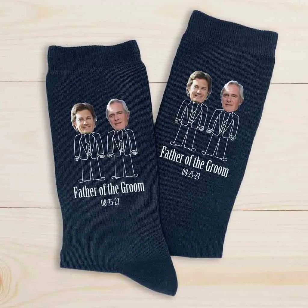 Father of the Groom Wedding Photo Socks