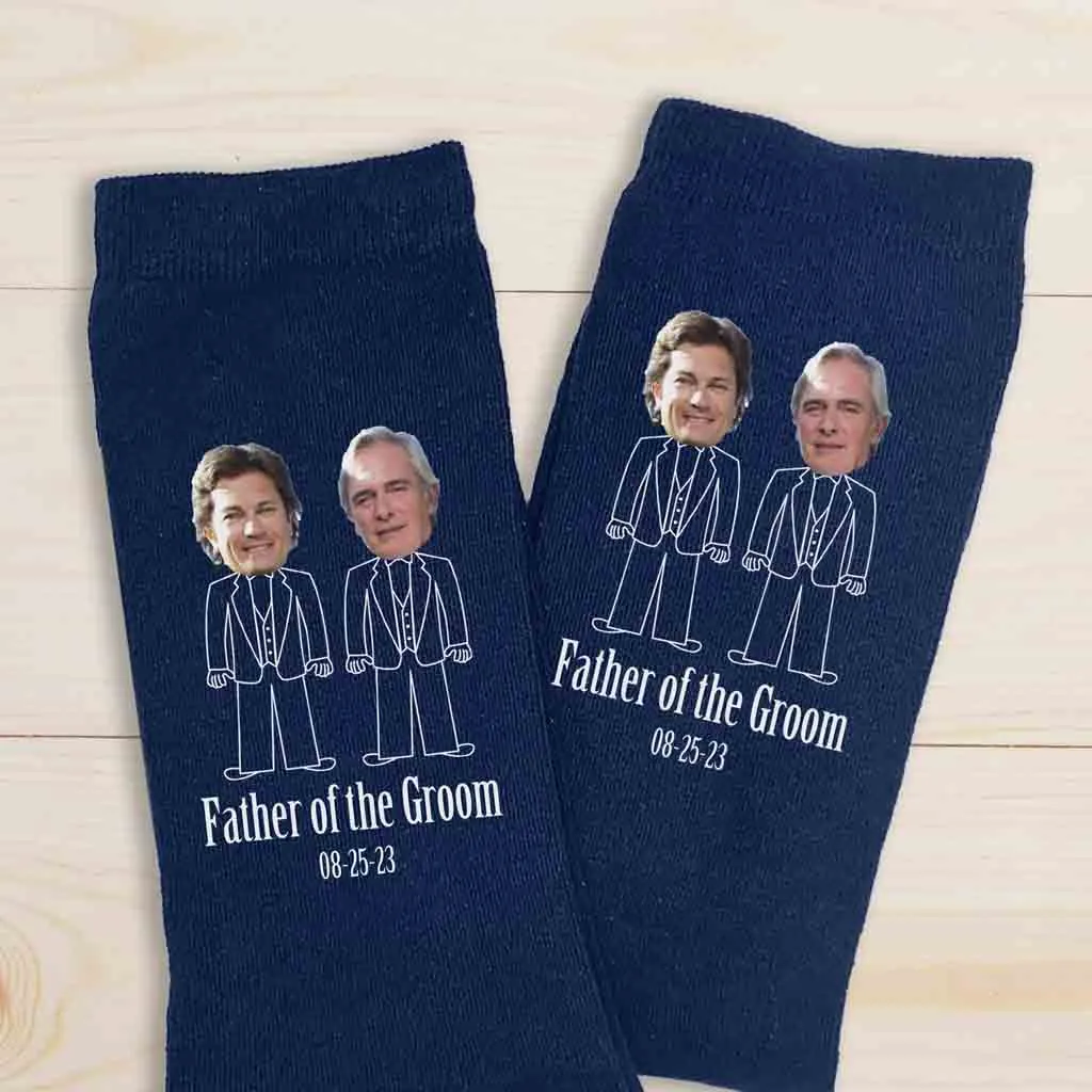 Father of the Groom Wedding Photo Socks