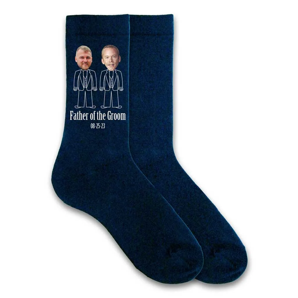 Father of the Groom Wedding Photo Socks