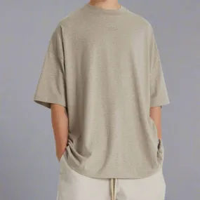 Fear of God Essentials Applique Logo Drop Shoulder Tee Core Heather (Oversized)