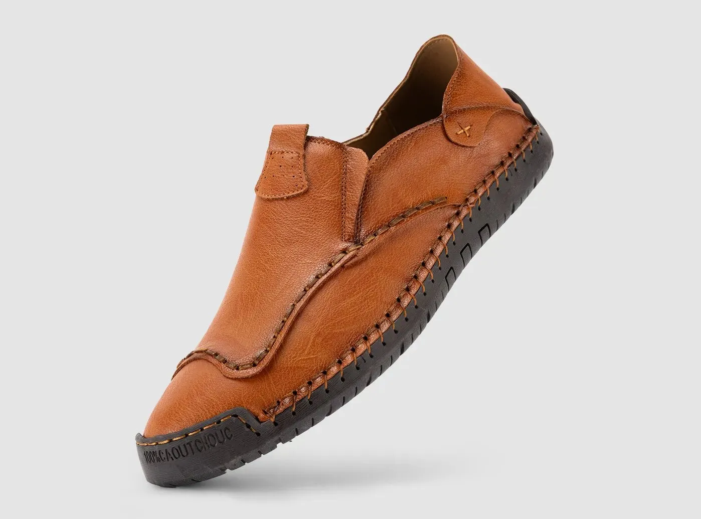 FitVille Men's Casual Slip-On Leather Shoes