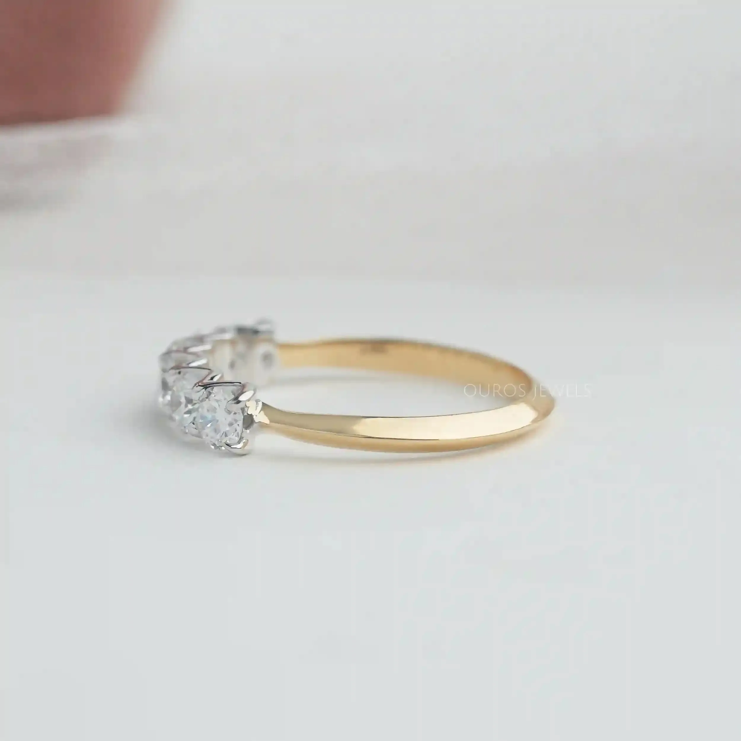 Five and Six Stone Round Cut Diamond Wedding Rings