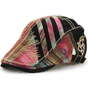 Flat Patchworked Beret Gorras Planas Visor Hat Caps for Men & Women