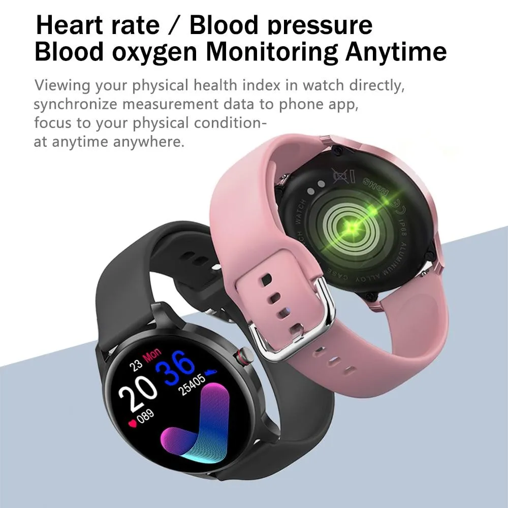 Full Touch Waterproof Sports Heart Rate Blood Pressure Monitor Smart Watch