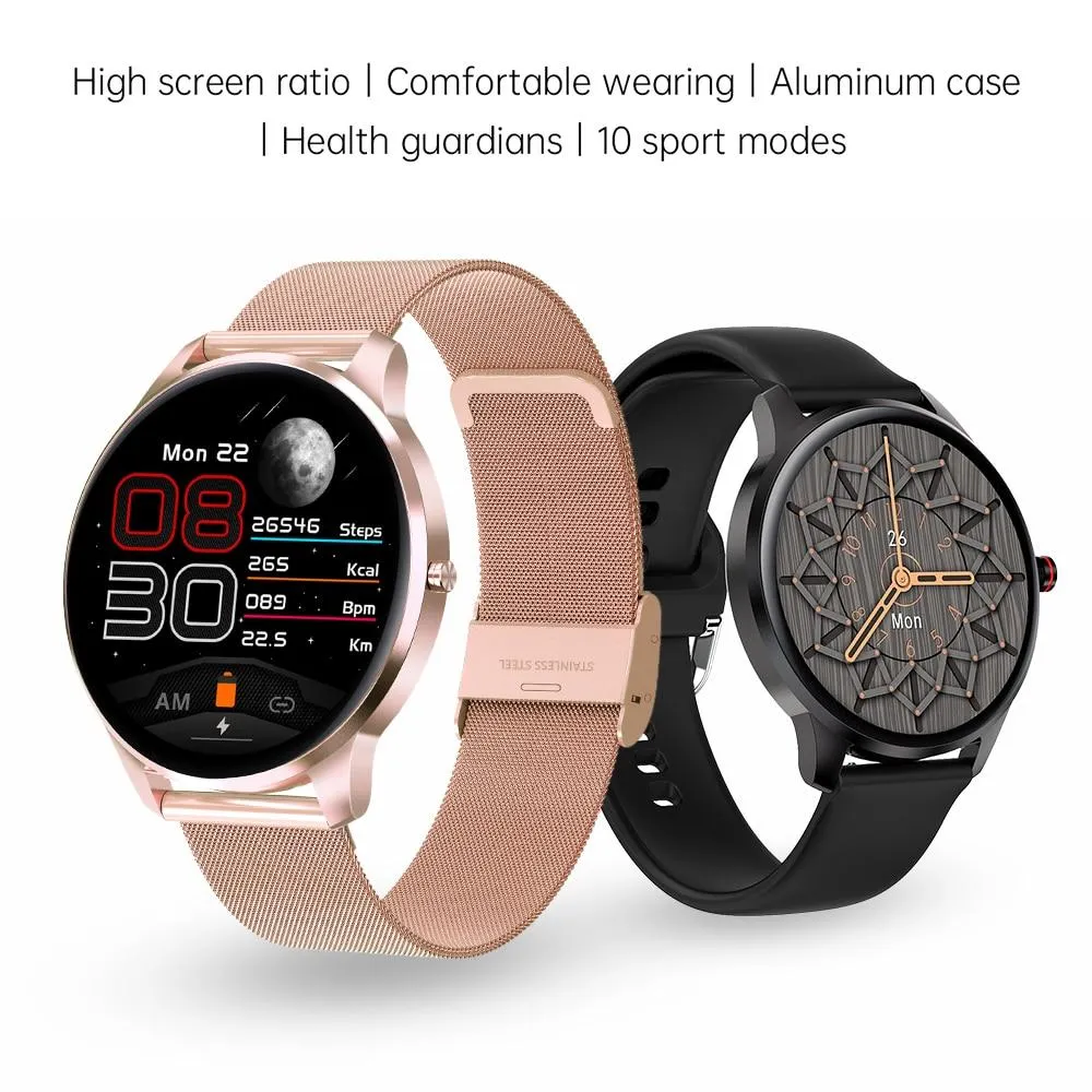 Full Touch Waterproof Sports Heart Rate Blood Pressure Monitor Smart Watch