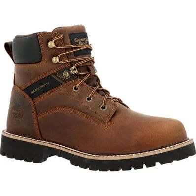 Georgia Men's Core 37 Steel Toe Waterproof Work Boot in Brown