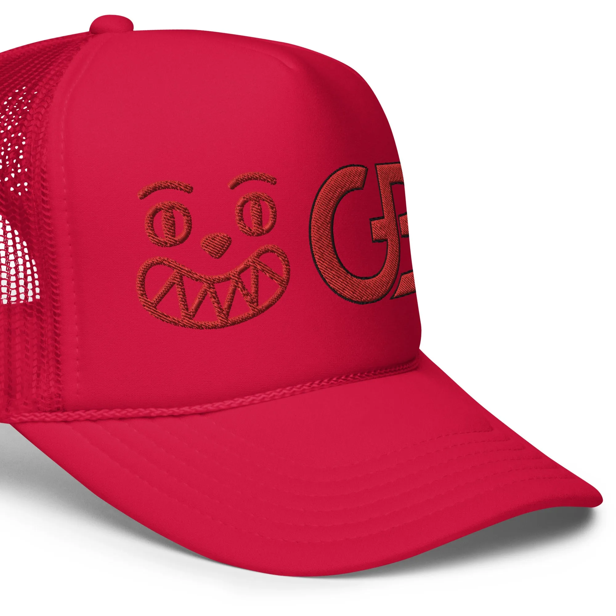 Gerald Black Foam Trucker Hat FULLRED