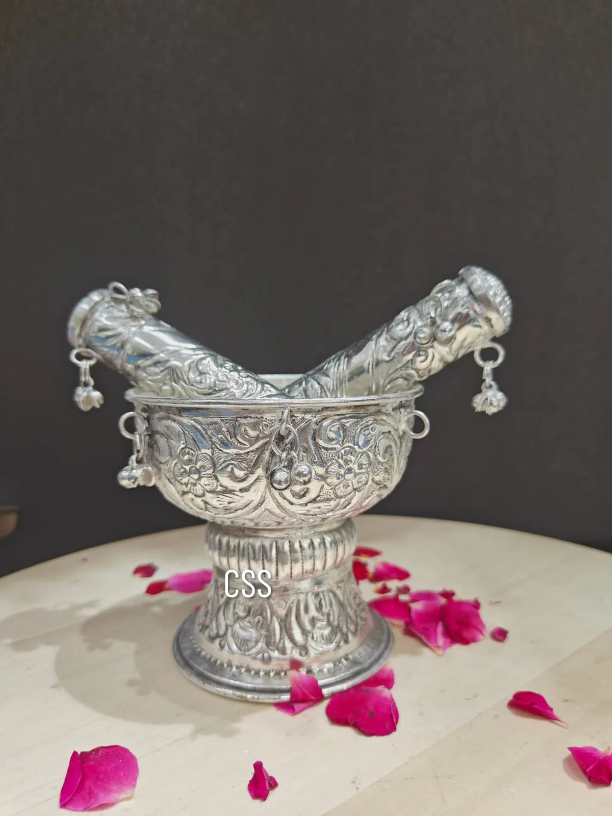 German Silver Rolu Rokali Set with Silver Tray for Weddings - CS001RR German Silver Wedding Set German Silver Rolu Rokali Set Ge