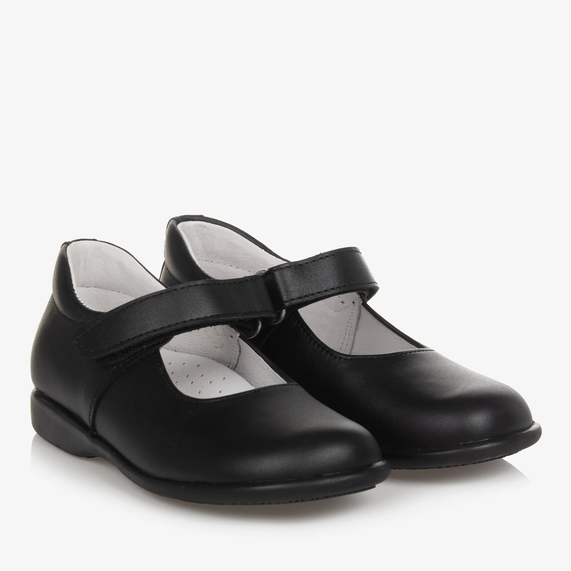 Girls Black Leather Shoes