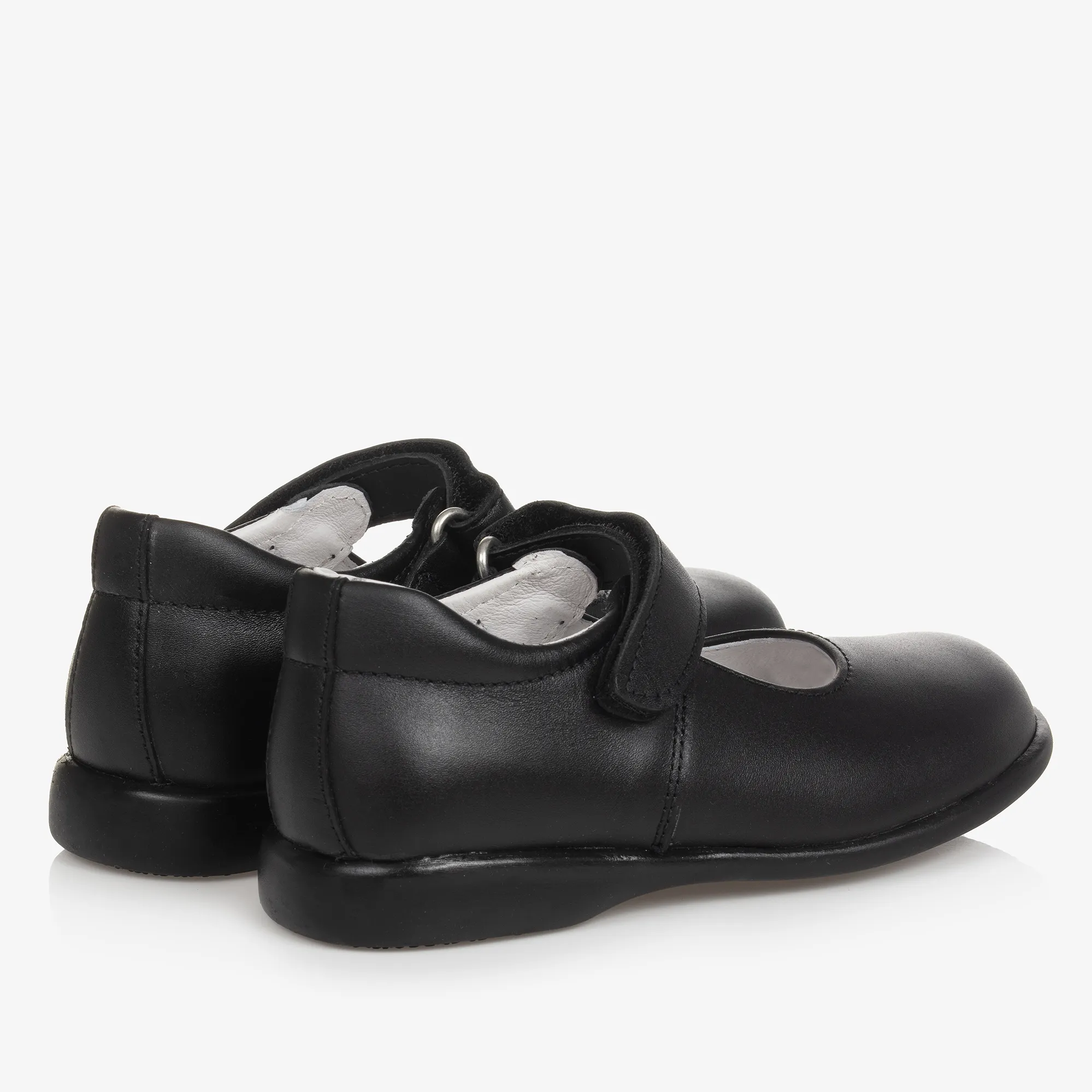 Girls Black Leather Shoes