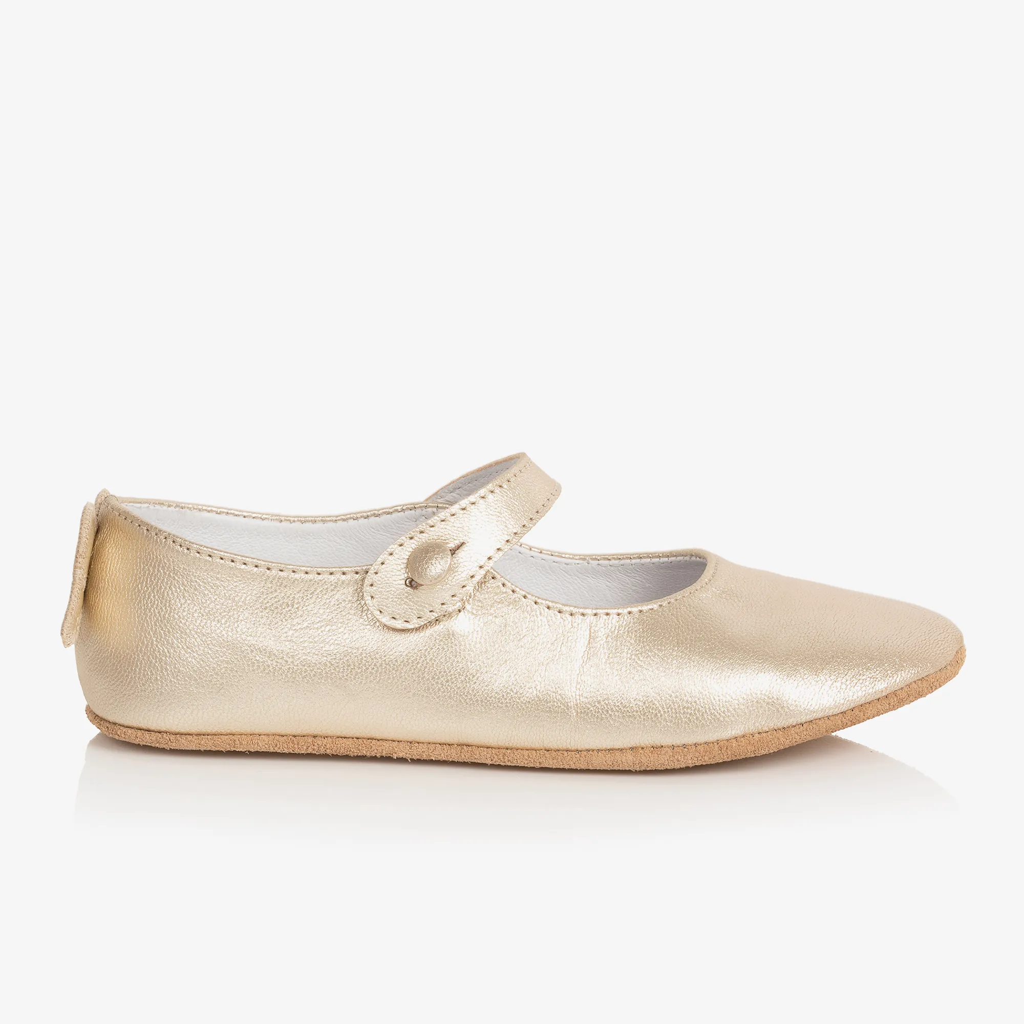 Girls Gold Leather Shoes