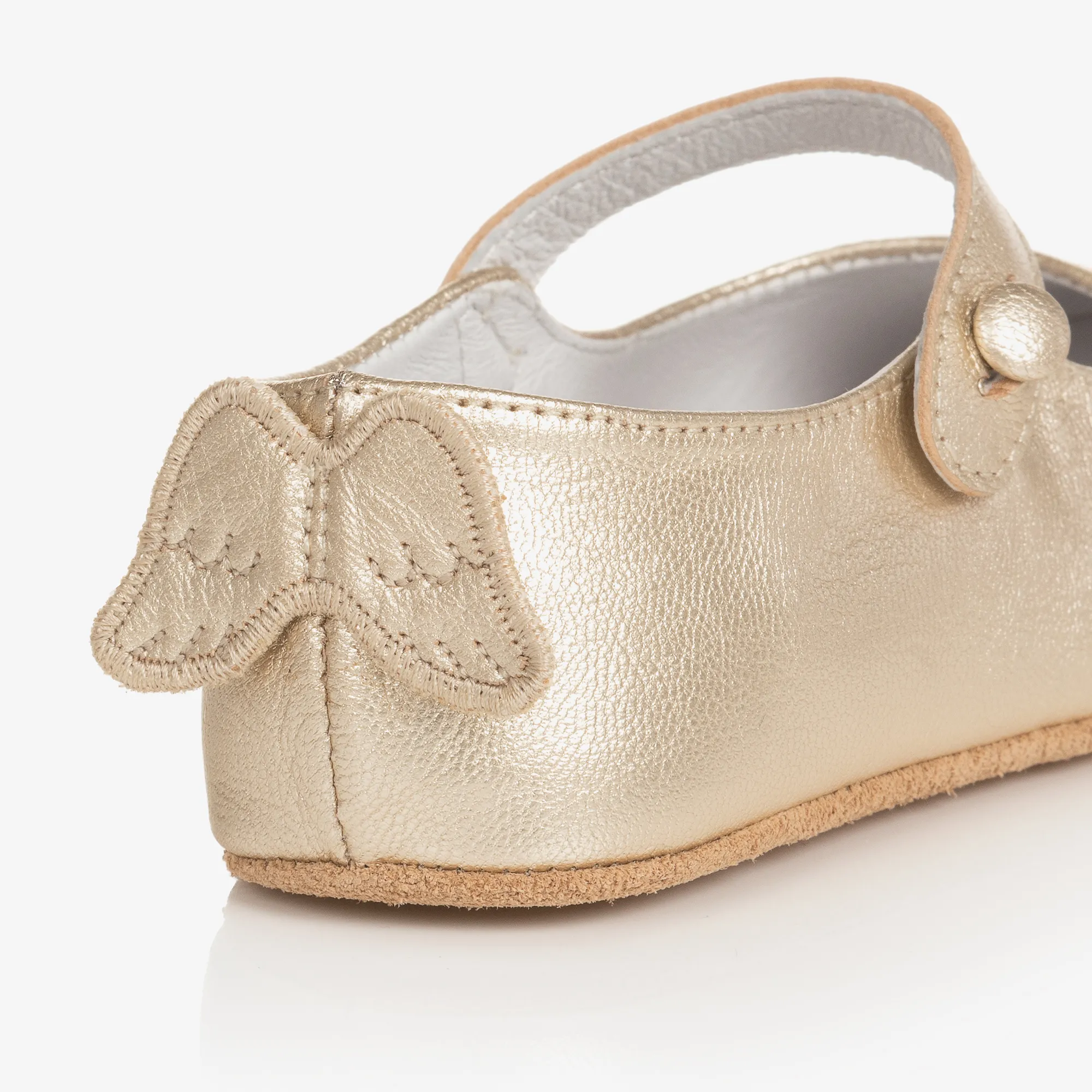 Girls Gold Leather Shoes