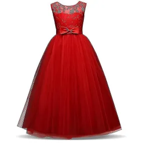 Girls Lace Long Prom Gowns Bridesmaid Kids Dresses For Girls Teens Girl Party Dress Kids Princess Ev