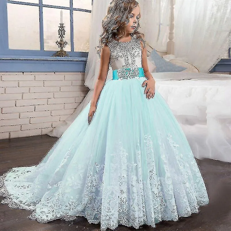 Girls Lace Long Prom Gowns Bridesmaid Kids Dresses For Girls Teens Girl Party Dress Kids Princess Ev