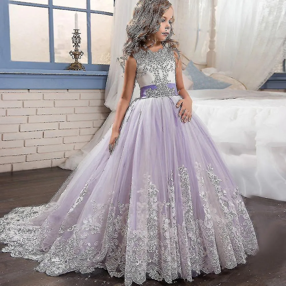 Girls Lace Long Prom Gowns Bridesmaid Kids Dresses For Girls Teens Girl Party Dress Kids Princess Ev