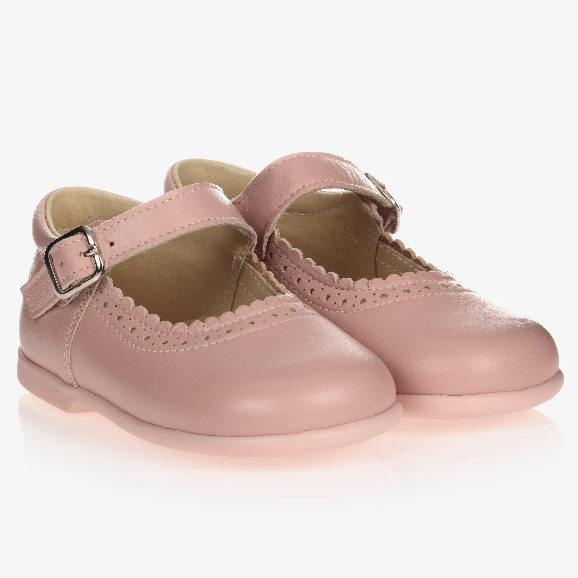 Girls Pink Leather Shoes