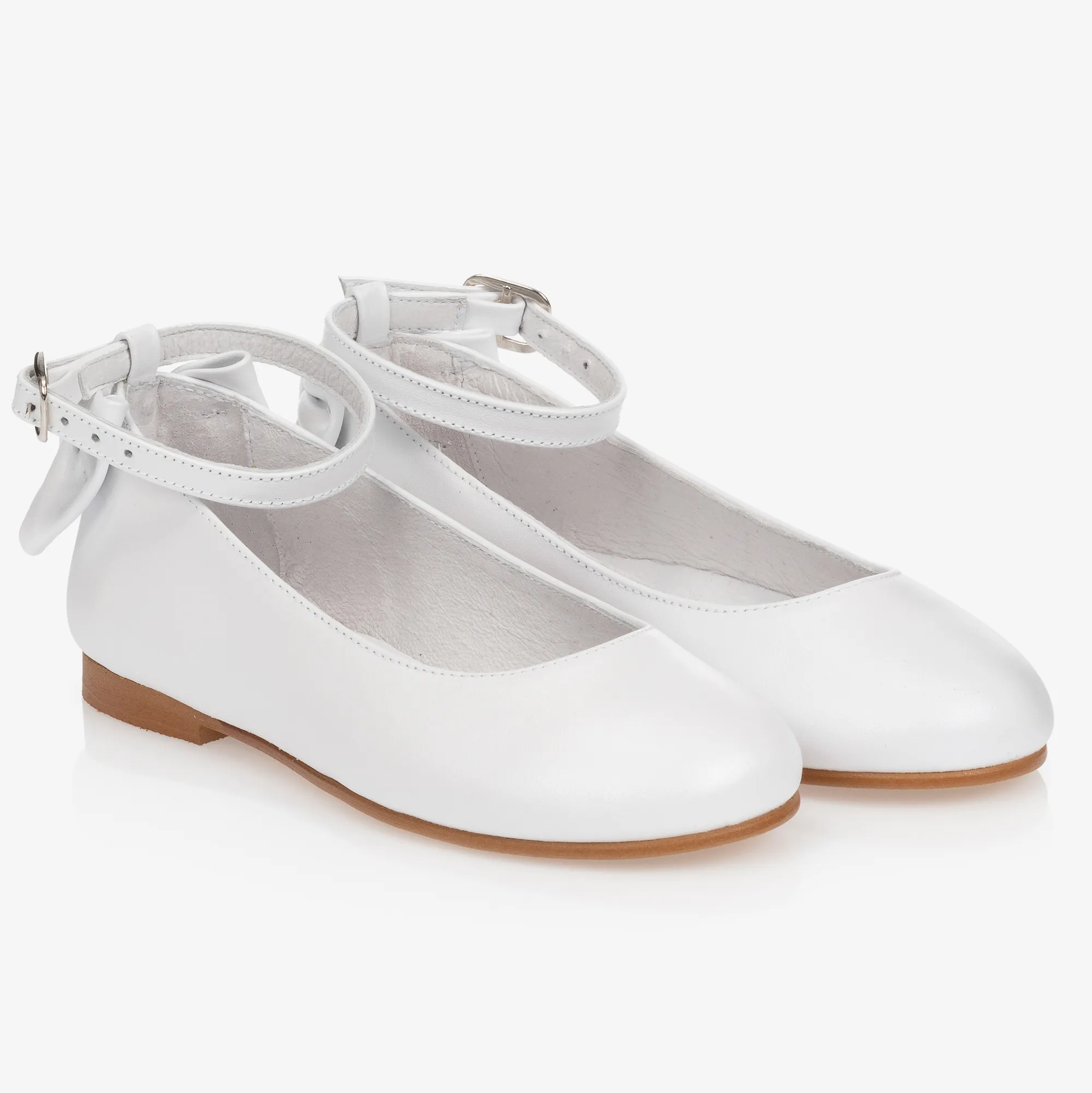 Girls White Leather Shoes