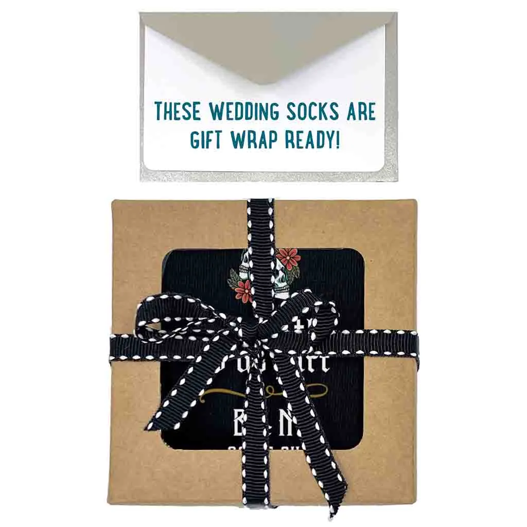 Gothic Wedding Day Socks for Groom with Personalized Touch