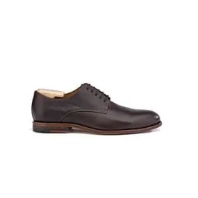 Grained Chocolate Derby Shoes - Leather outsole - HILPERTON