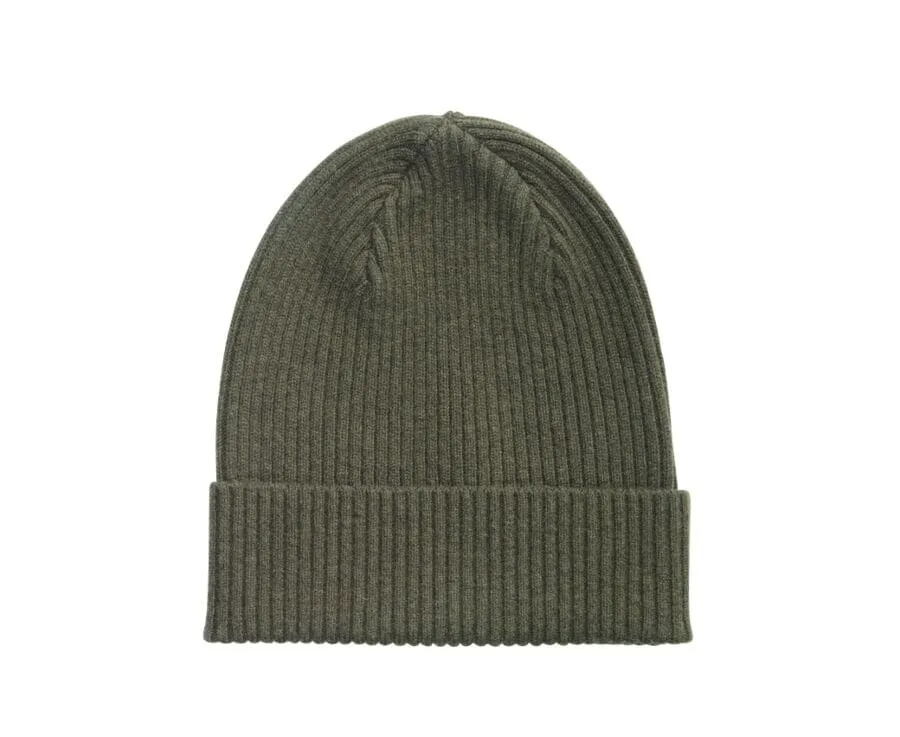 Green Wool Beanie Hat - BENNETH