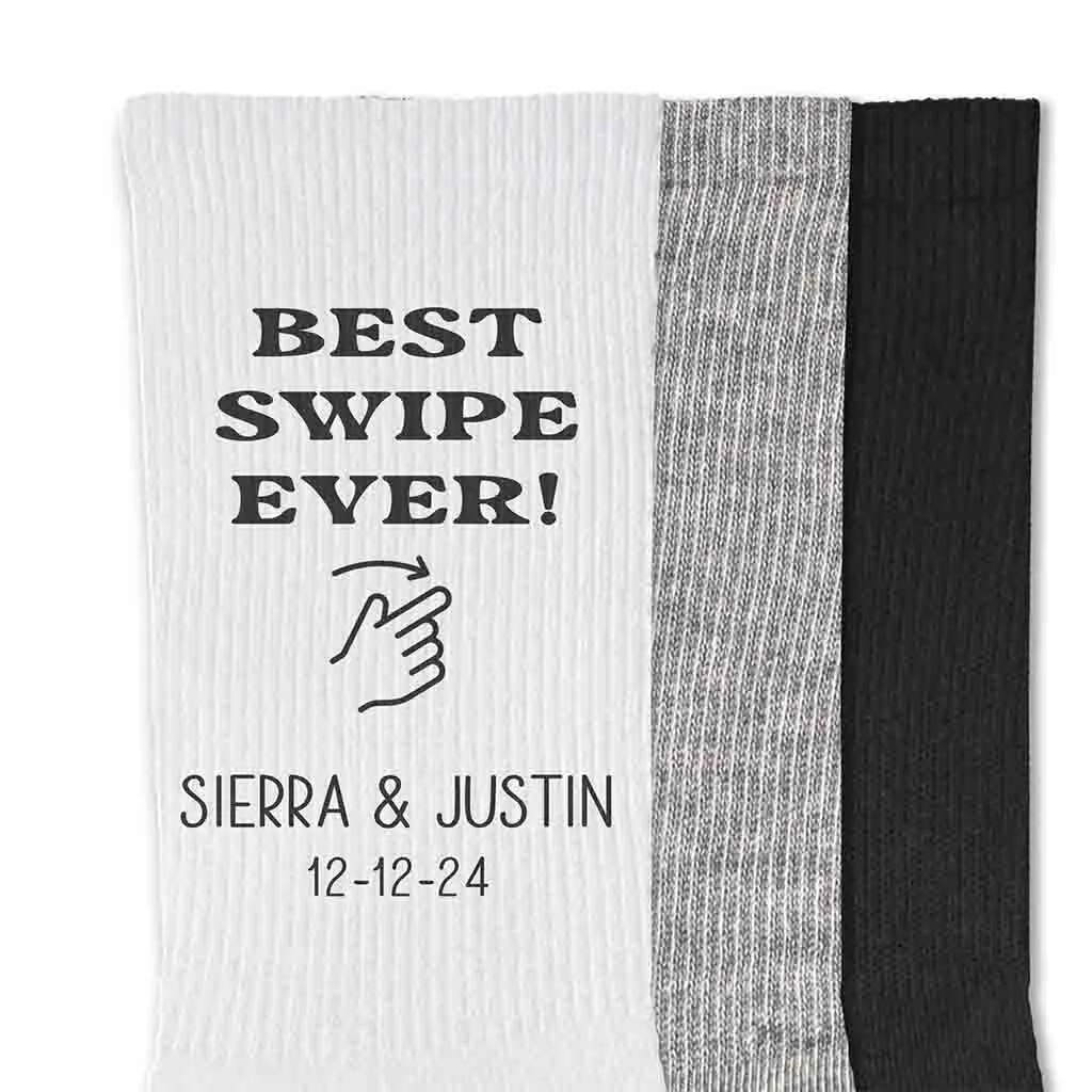 Groom's Personalized Socks - Swipe Right Socks | Best Deals