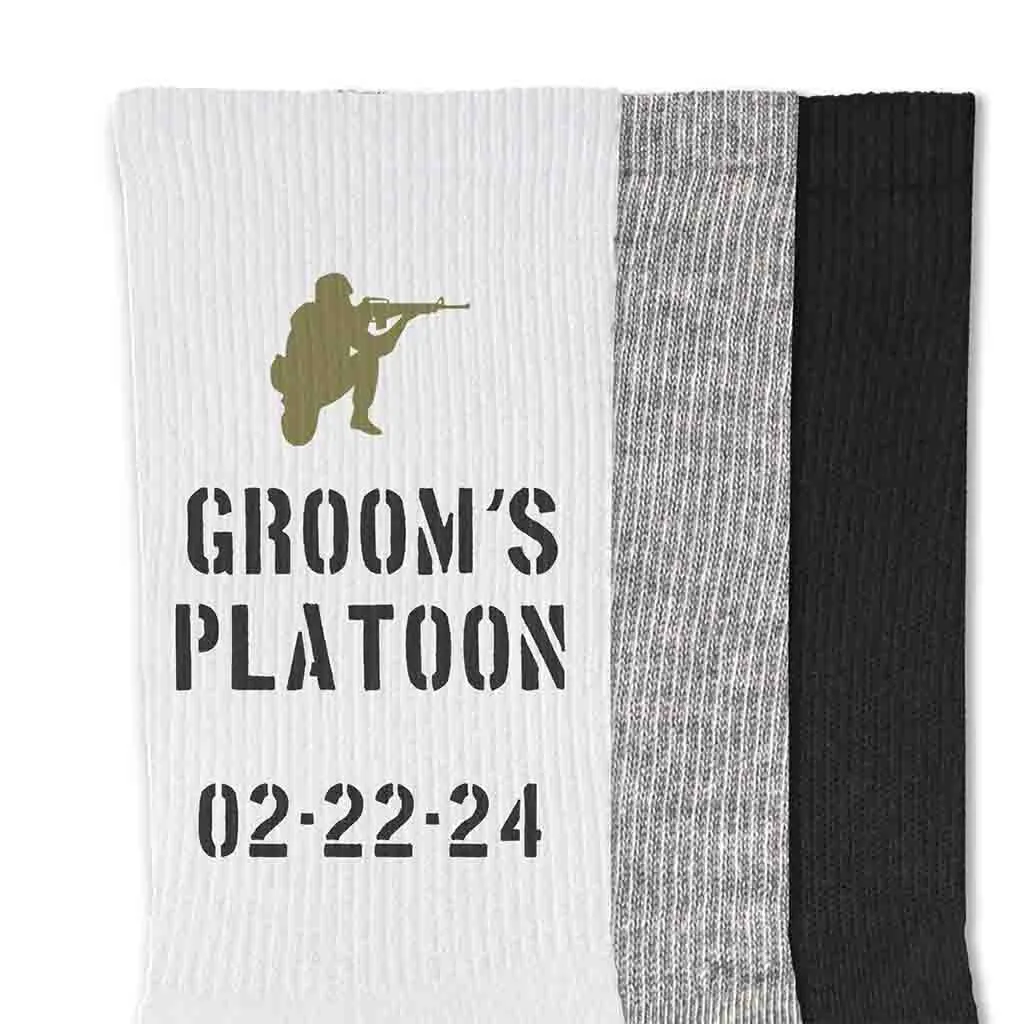 Groom's Platoon Custom Wedding Socks - Personalized Offer