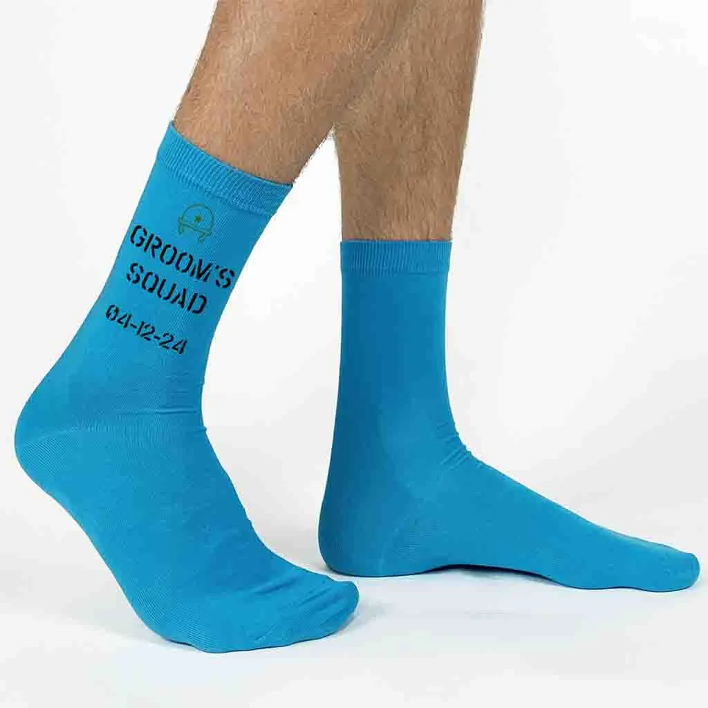 Groom's Squad Wedding Socks - Personalized with Wedding Date