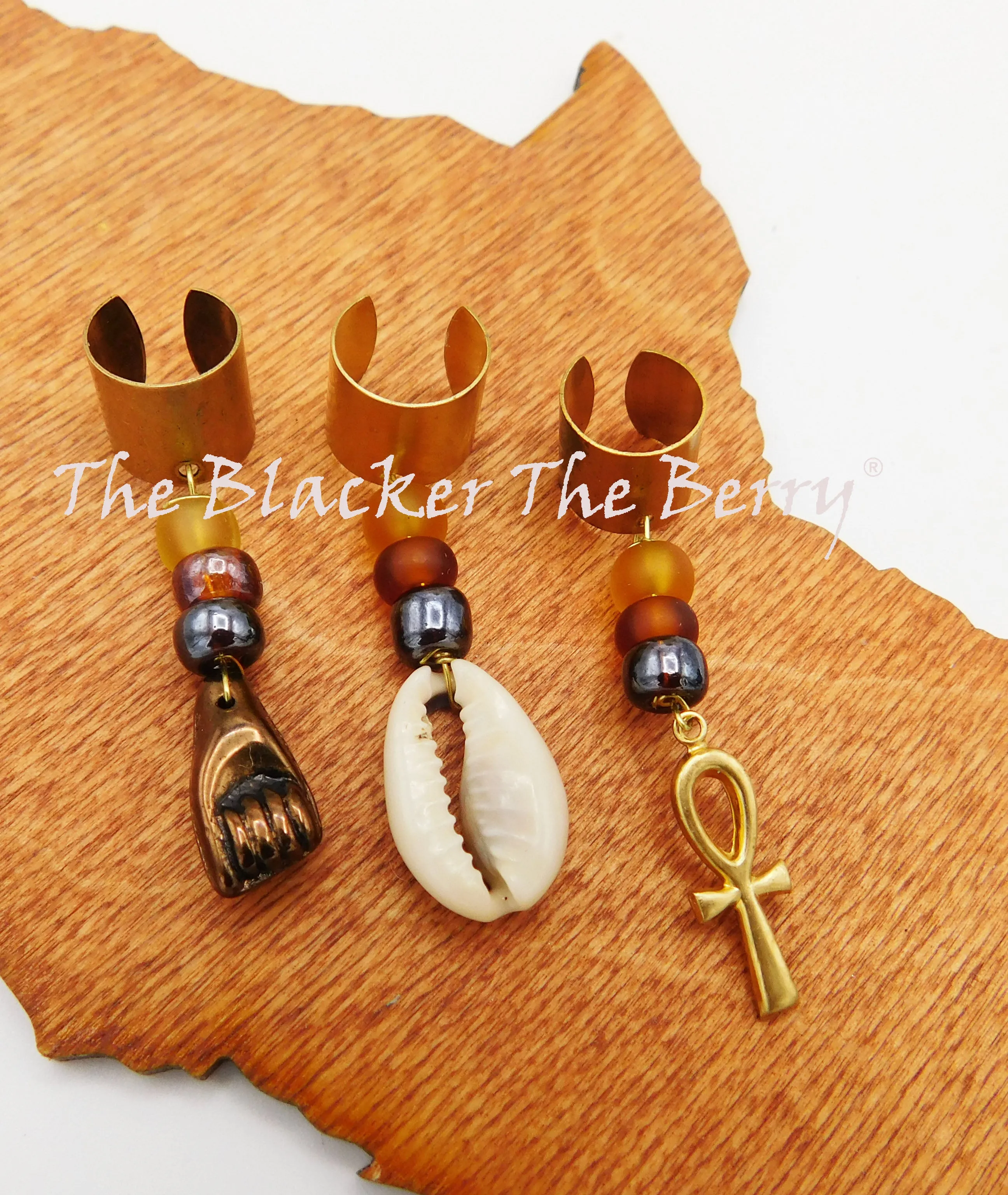 Hair Jewelry Ethnic Fist Accessories Cowrie Ankh Beaded Handmade