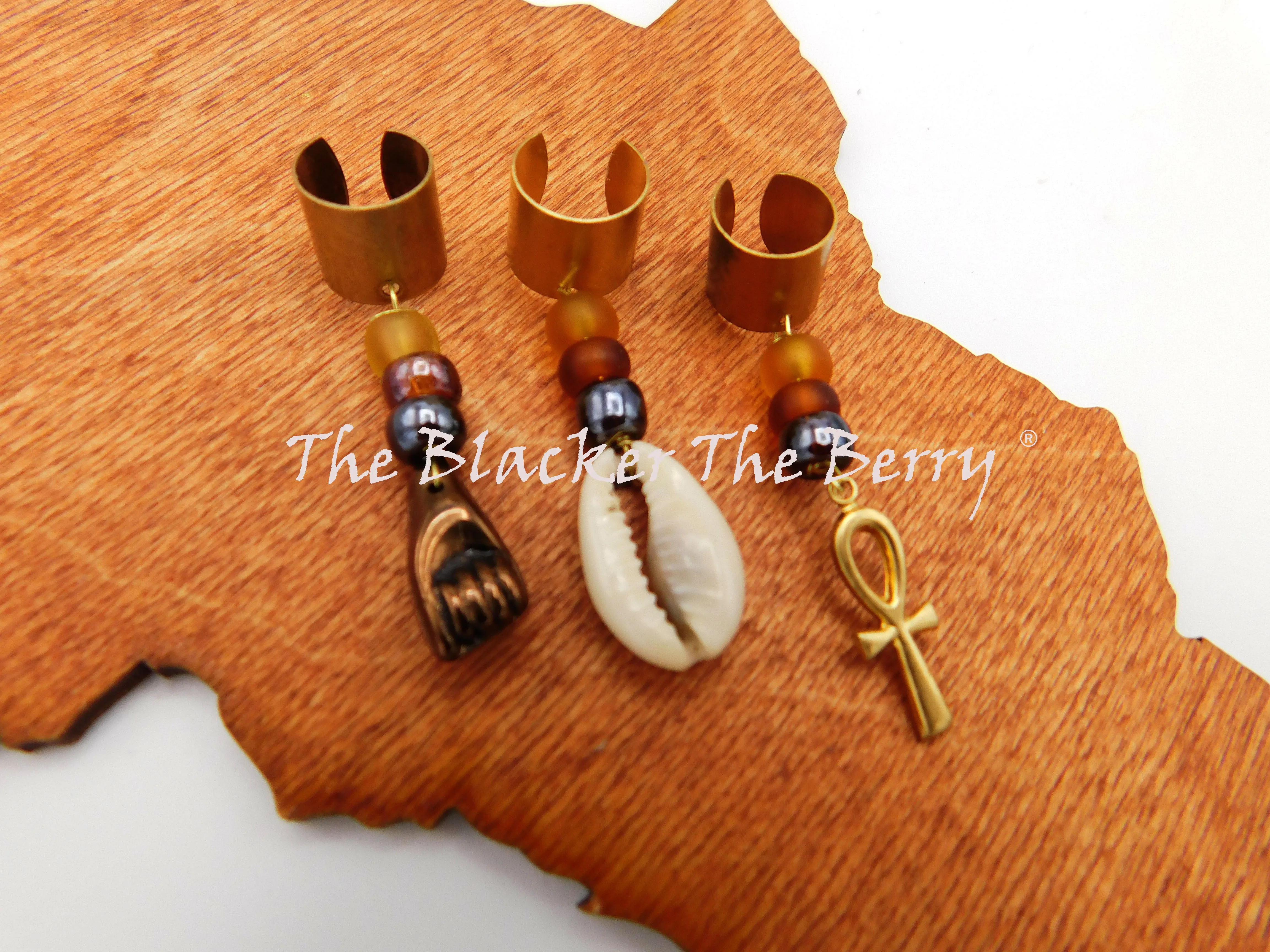 Hair Jewelry Ethnic Fist Accessories Cowrie Ankh Beaded Handmade