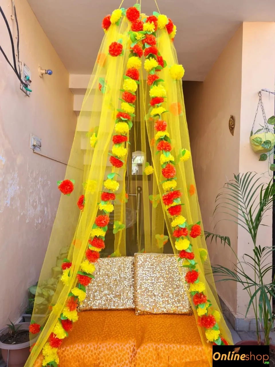 Haldi Marigold canopy for festive decorations - DECO001HC