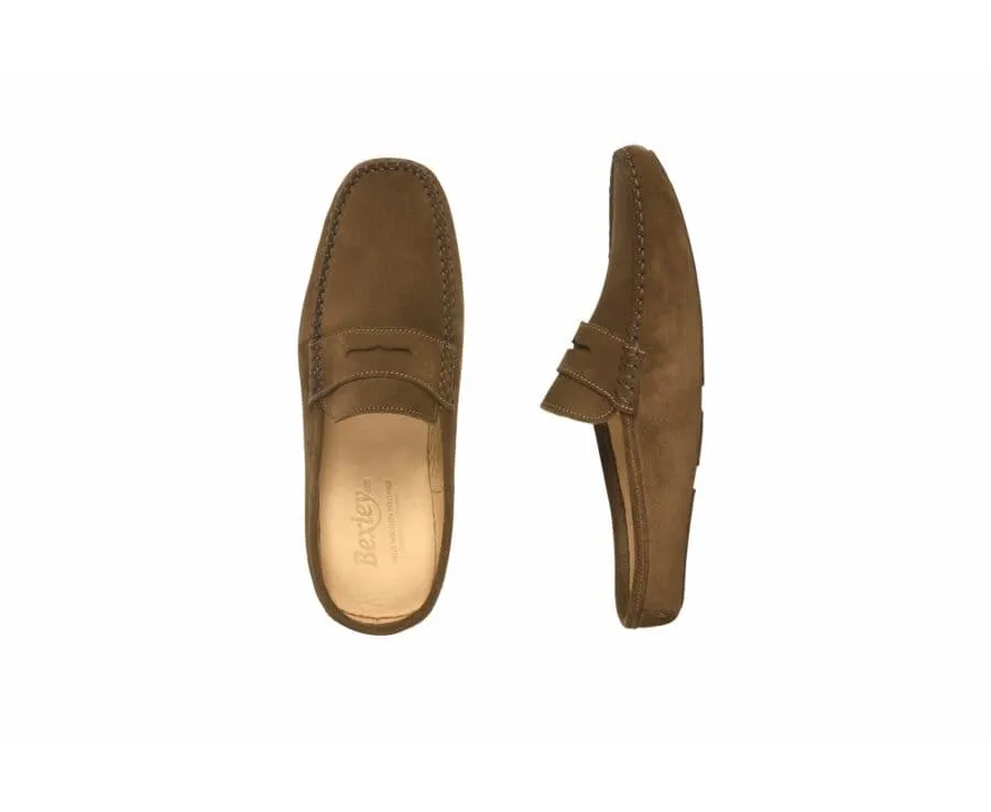 Hazelnut Suede Leather Lining Mules slippers