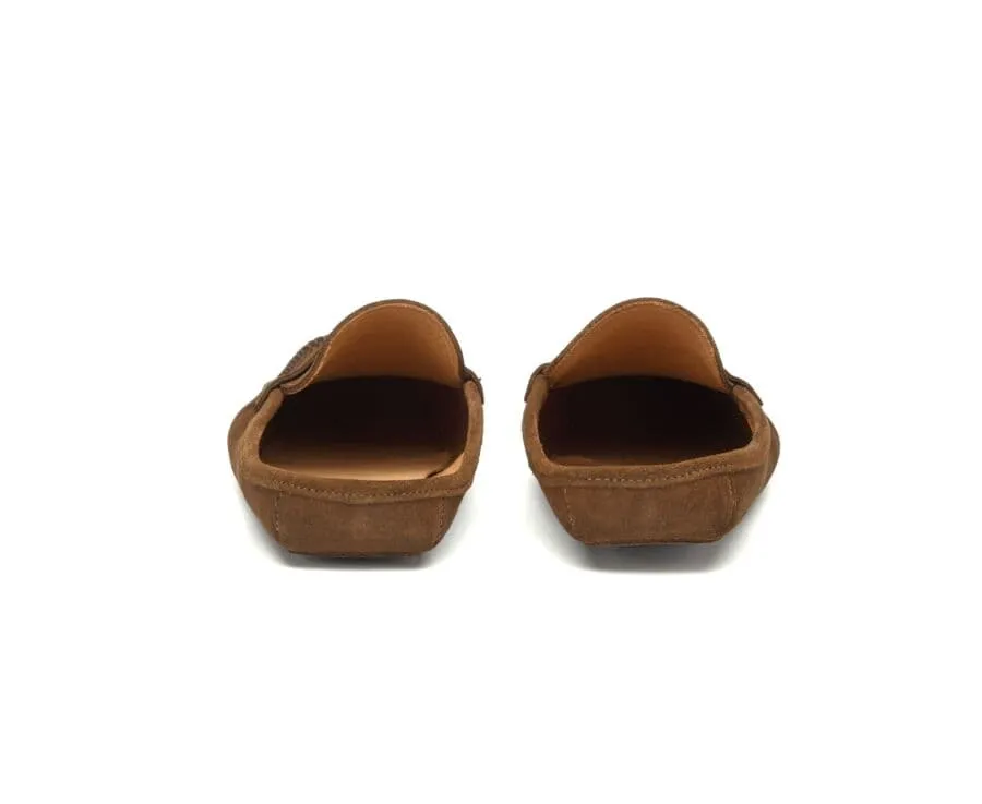 Hazelnut Suede Leather Lining Mules slippers