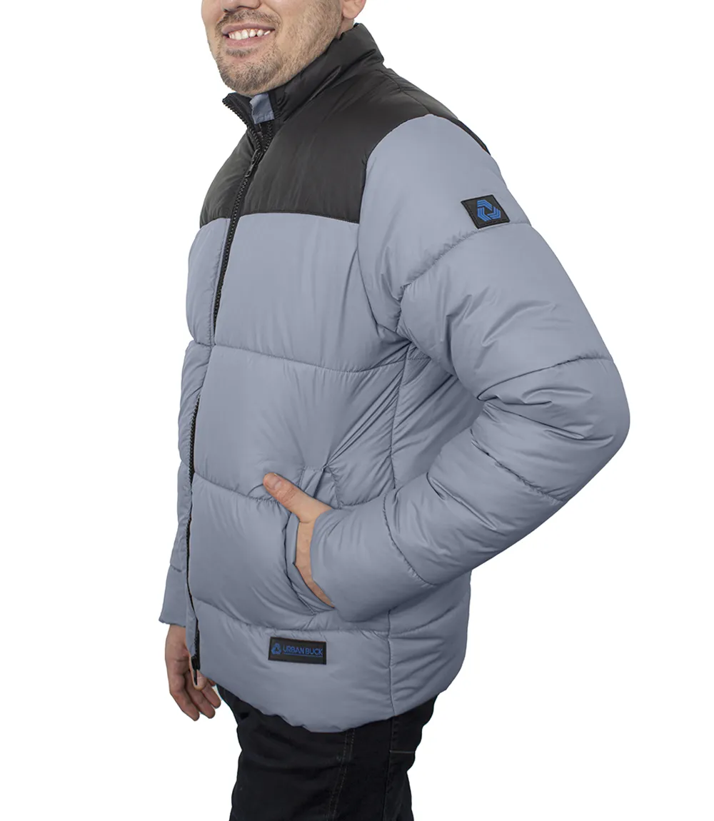 Henry Grey and Black Lightweight Puffer Jacket for Men - Winter Down Jacket