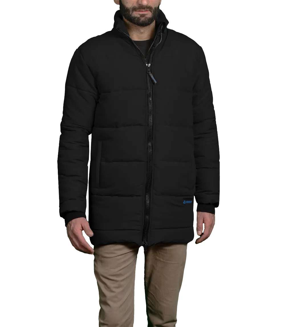 Herman Mens 3/4 Length Black Down Puffer Jacket