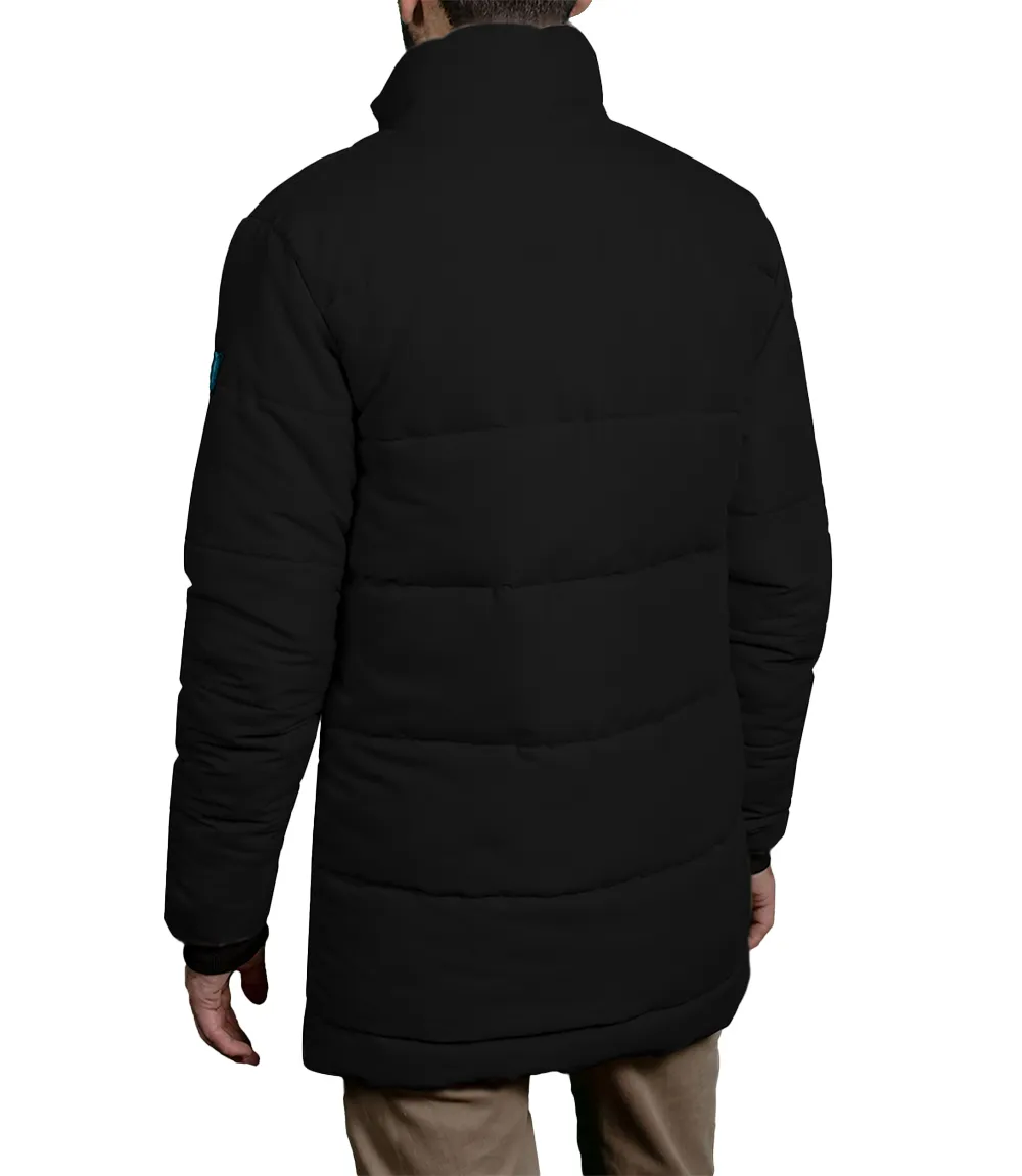 Herman Mens 3/4 Length Black Down Puffer Jacket