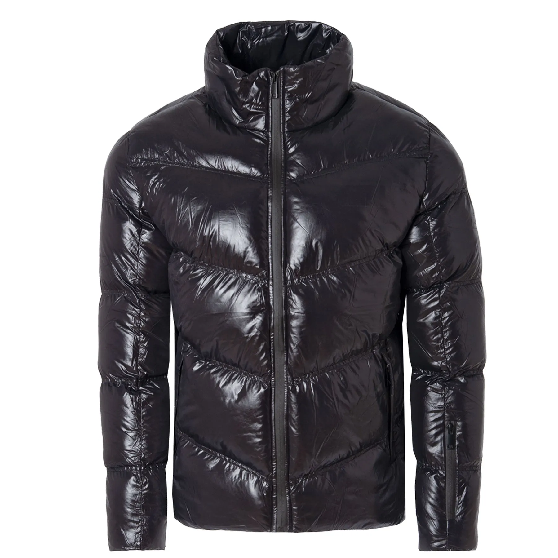 High Neck Shiny Puffer Jacket