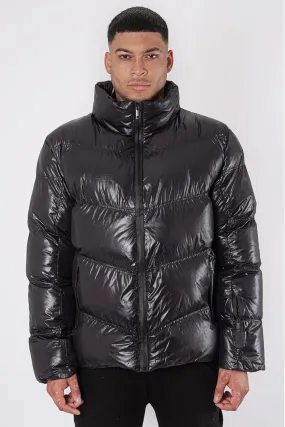 High Neck Shiny Puffer Jacket