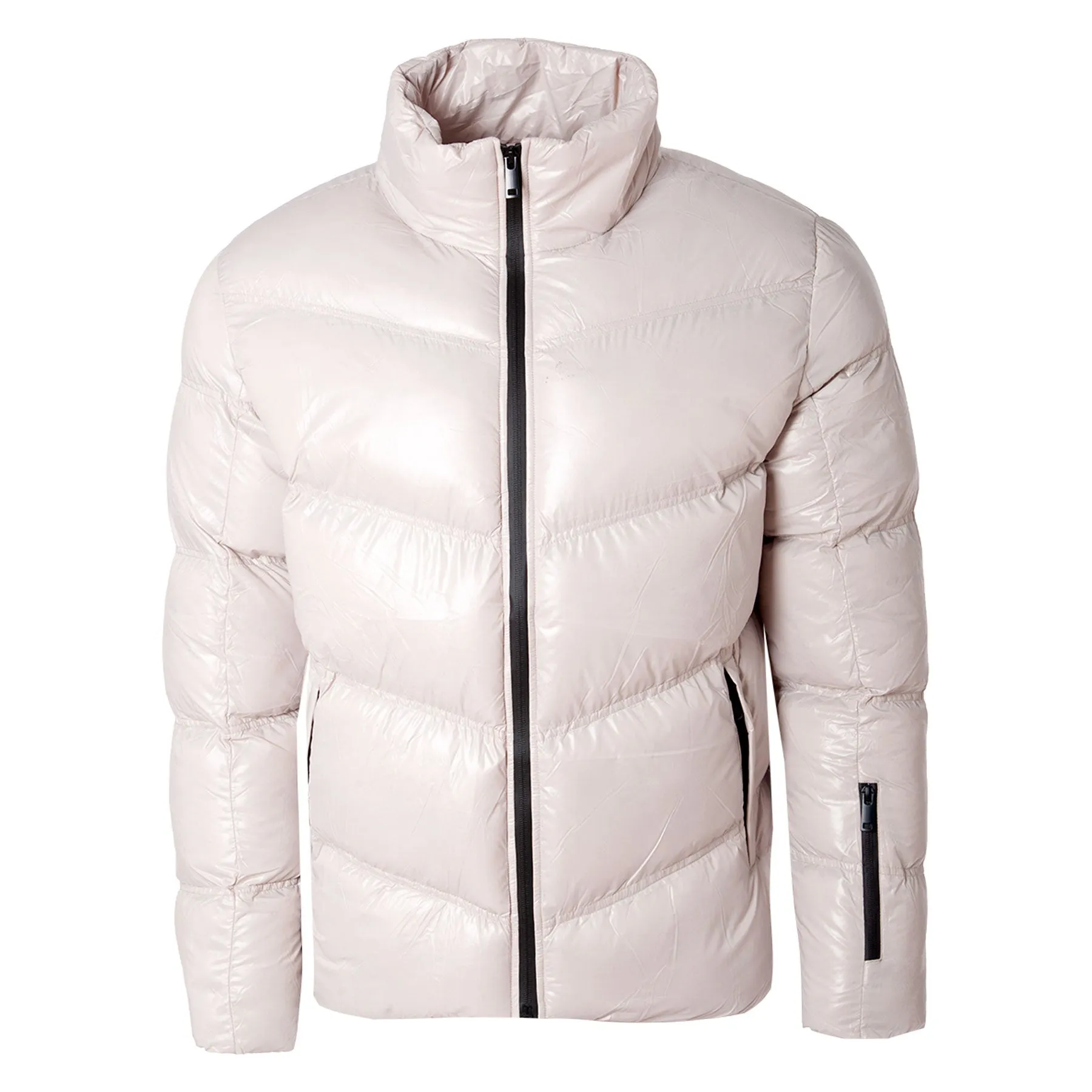 High Neck Shiny Puffer Jacket