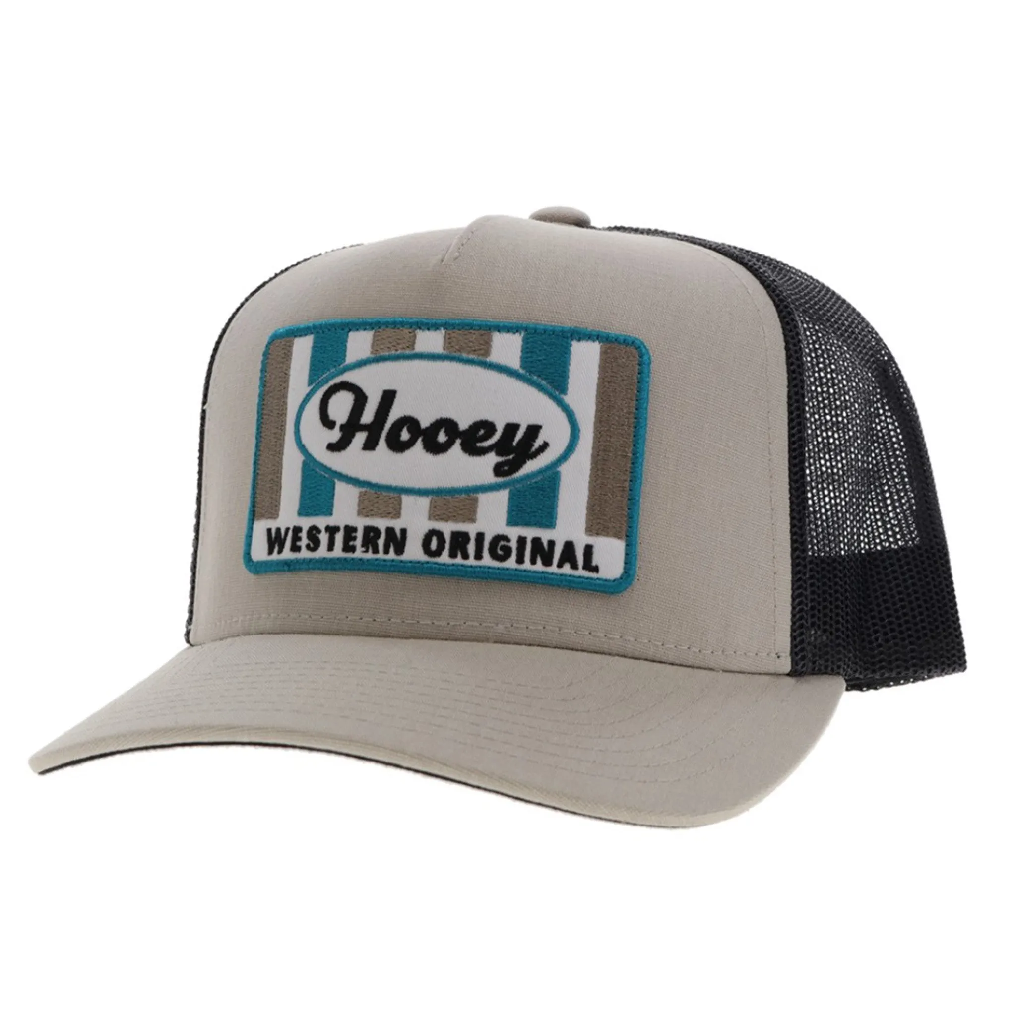 Hooey Tan & Charcoal Sudan Stripe Patch Cap