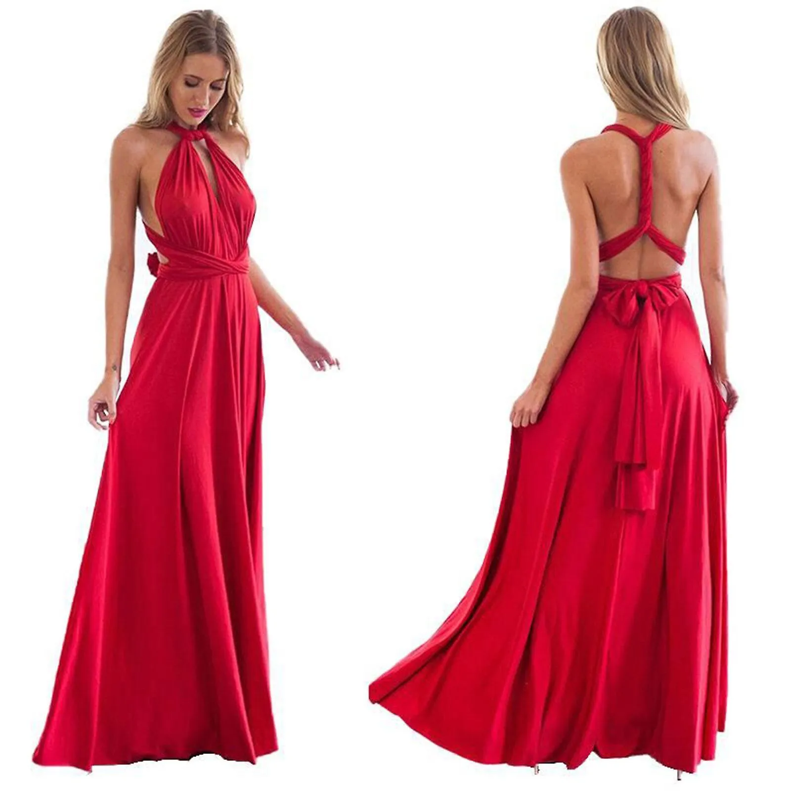 Hotsale Womens Sexy Christmas Dresses V-Neck Backless Pleated Evening Dresses Sleeveless Off Shoulder Cocktail Dress Graduation 