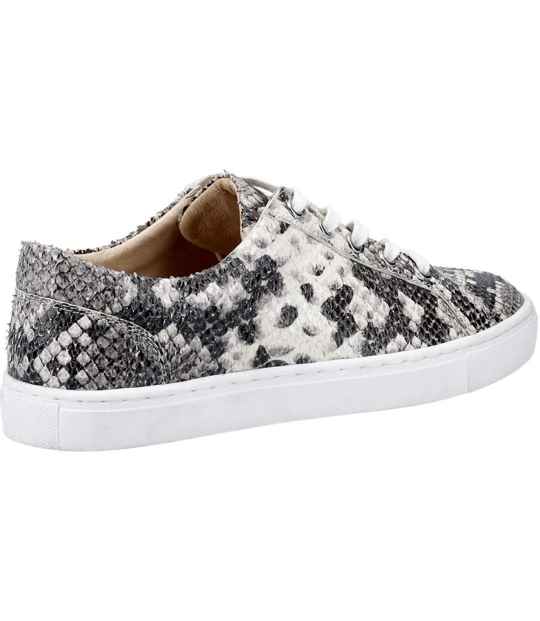 Hush Puppies Womens/Ladies Tessa Python Print Leather Shoes (Gray/White) - UTFS7695