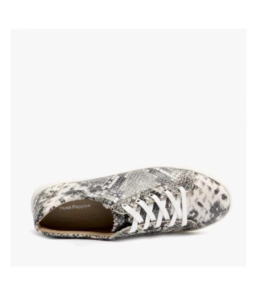 Hush Puppies Womens/Ladies Tessa Python Print Leather Shoes (Gray/White) - UTFS7695