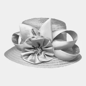 iLLASPARKZ Flower Ribbon Accented Dressy Hat