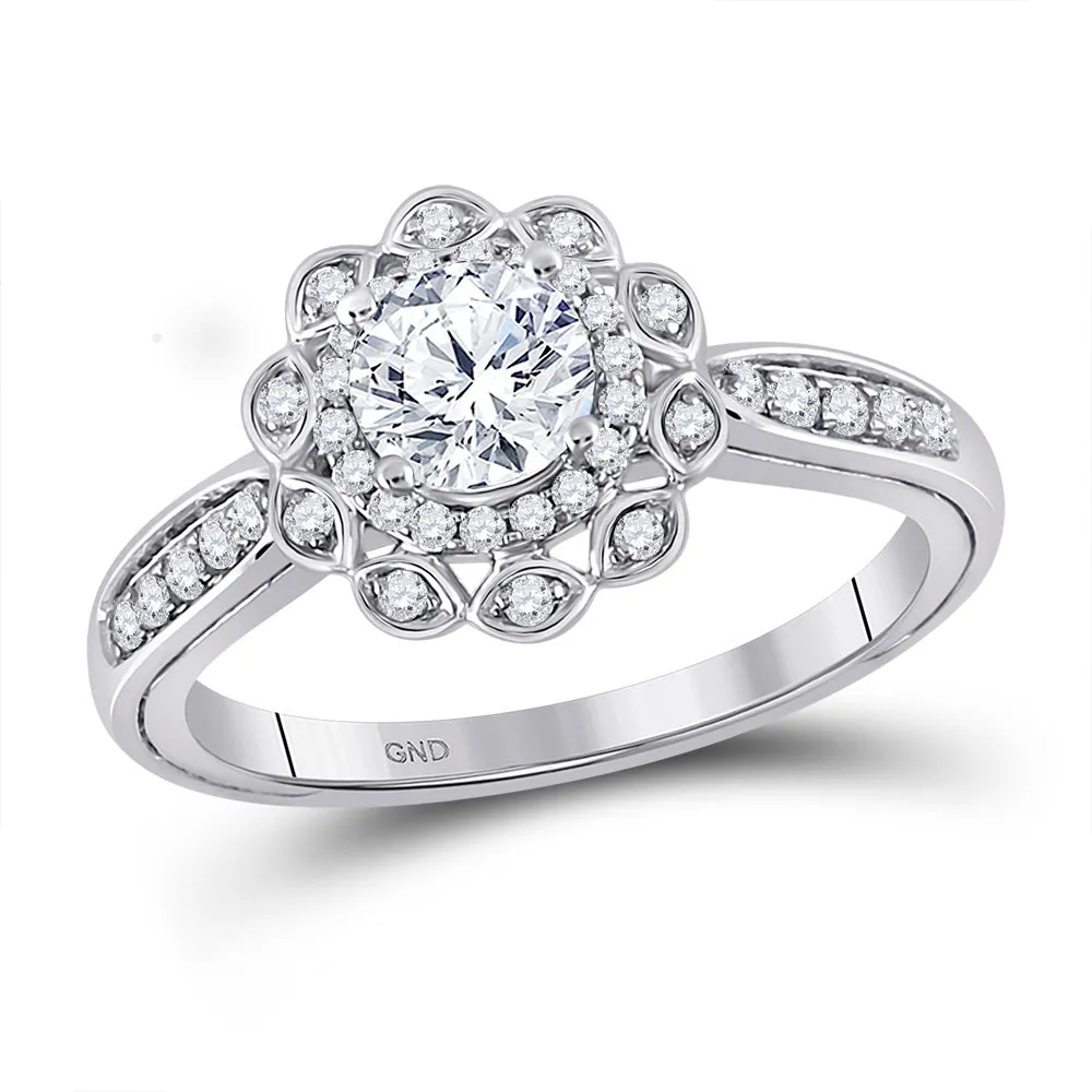 Keene Jewelers 14kt White Gold Round Diamond Solitaire Bridal Wedding Engagement Ring 1 Cttw